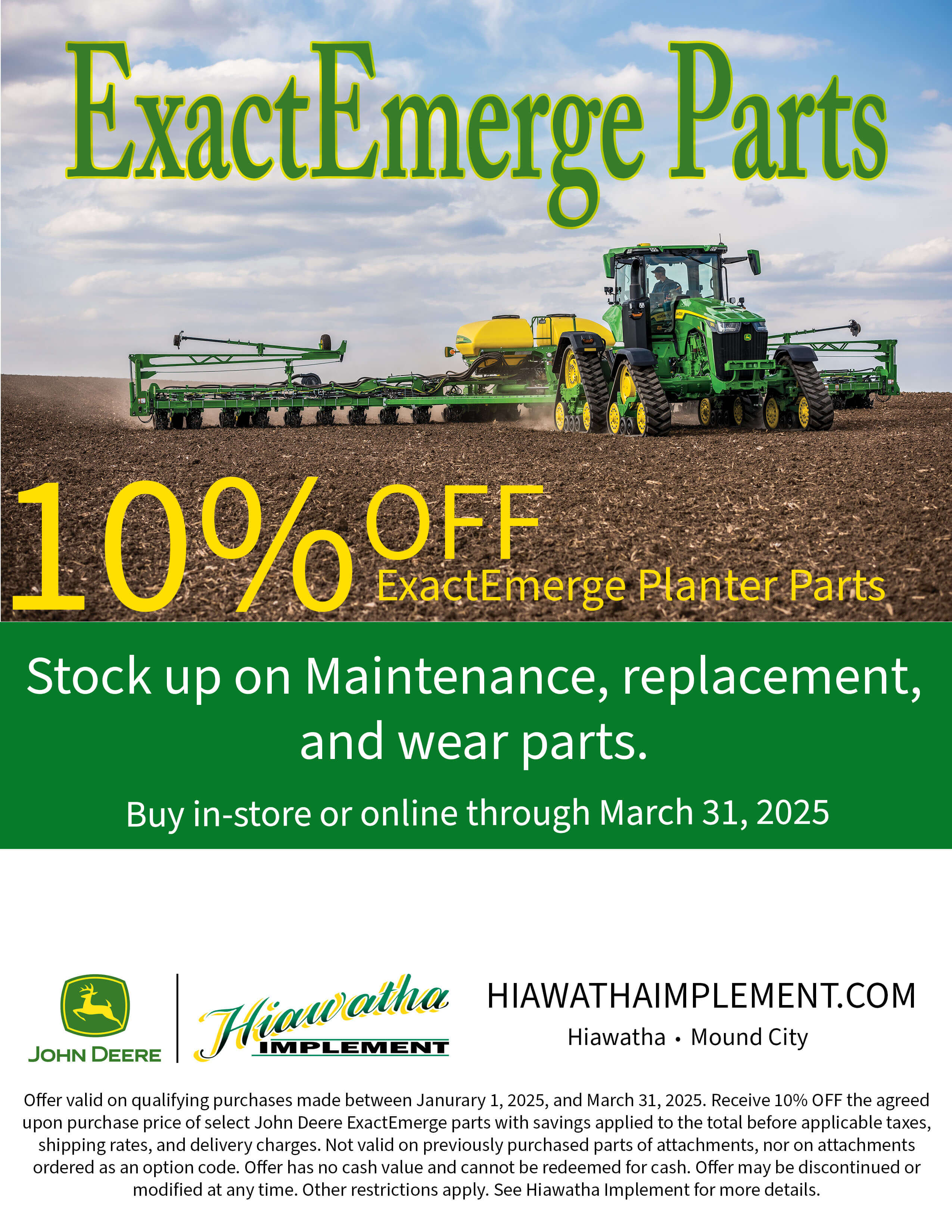 10% Off ExactEmerge Planter Parts